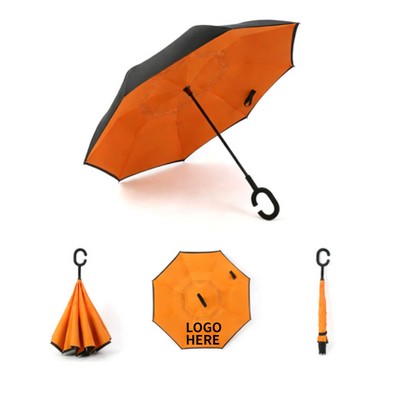 Inverted Umbrella with C-Grip Handle